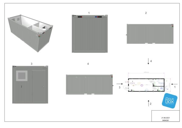 BATIMODULE 20′ Guardaroba (WC-DOCCIA-LAVABO)