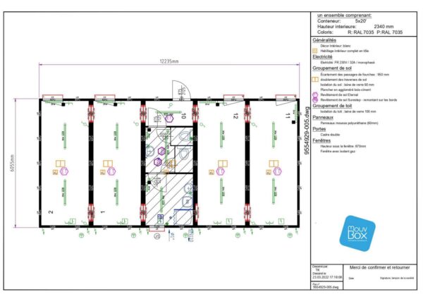 BATIMODULE set (5×20′) 16 persone (raccomandazione CARSAT) - Image 7